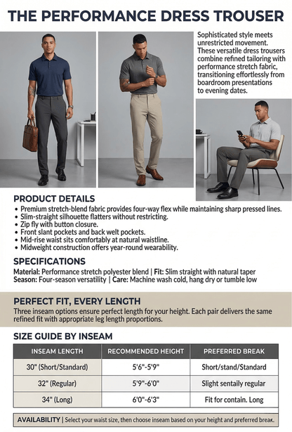 Performance Tailored Dress Trousers