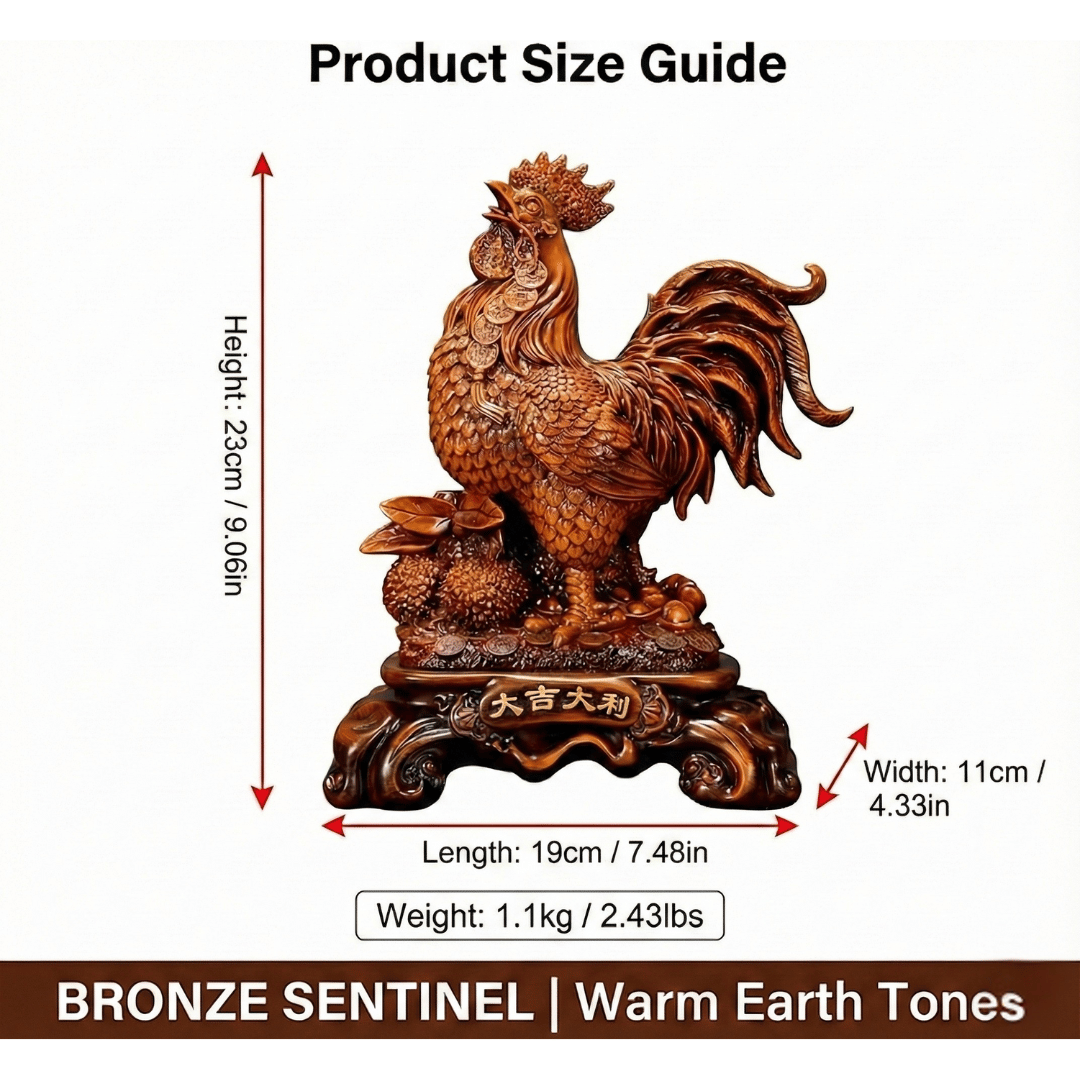 GOLDEN HERALD | Fortune Rooster Sculpture