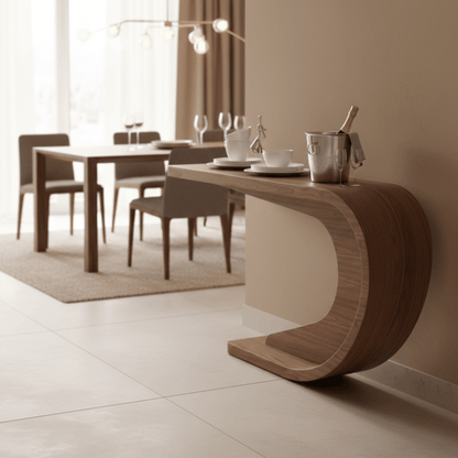 The Ribbon - Sculptural Walnut Console Table