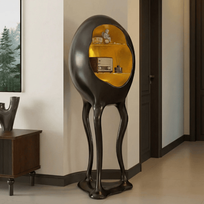 Surreal Menagerie - Sculptural Wine Cabinet with Gold Interior