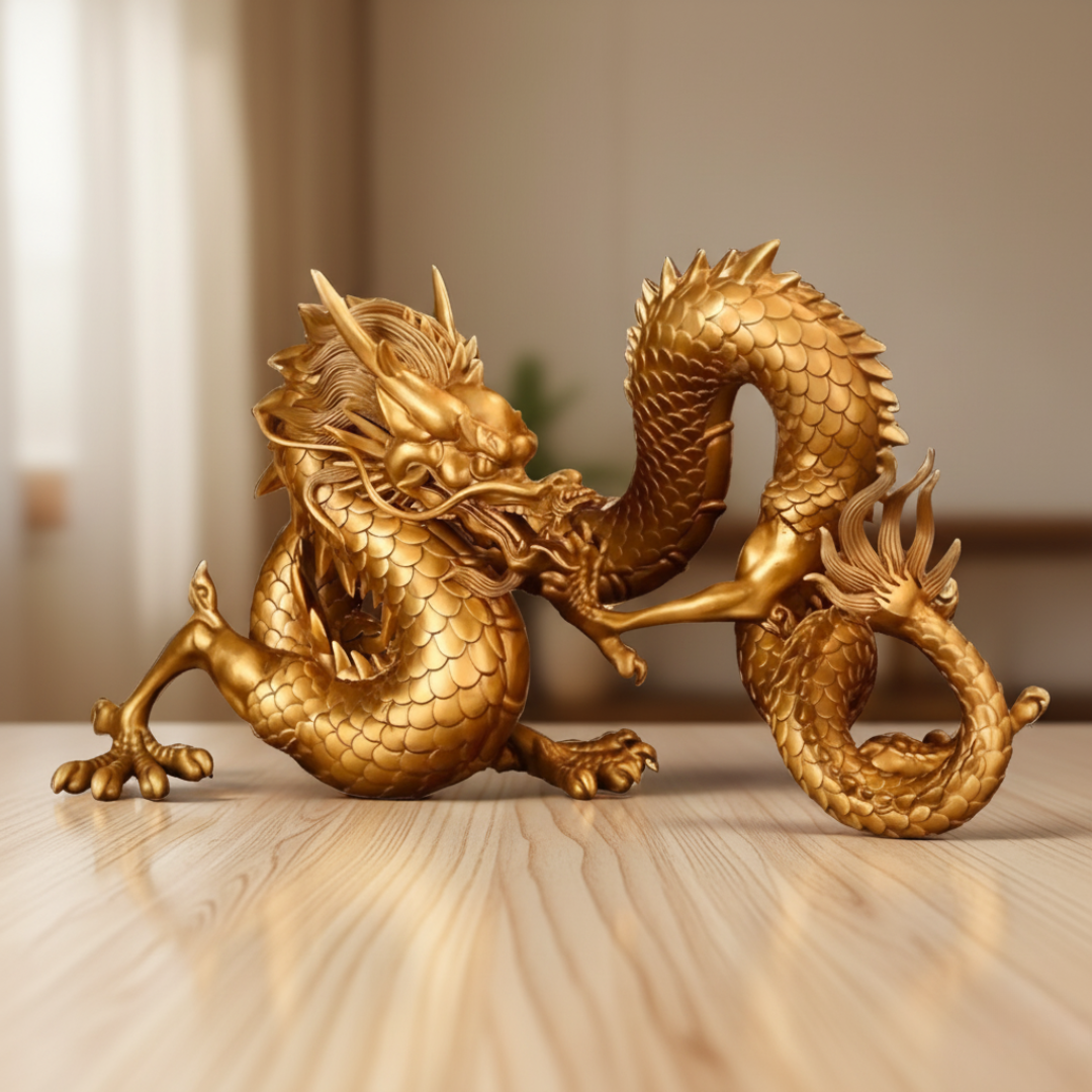 Dynasty™ Golden Bronze Dragon Sculpture