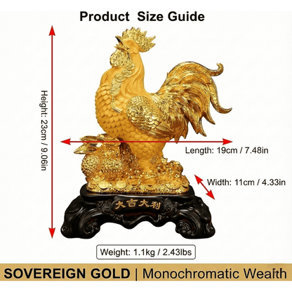 GOLDEN HERALD | Fortune Rooster Sculpture