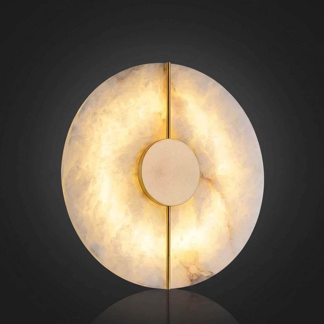 Round Alabaster Marble Wall Sconce