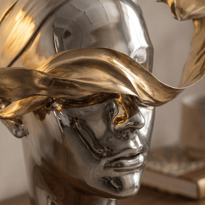 Silver Electroplated Flowing Portrait Sculpture