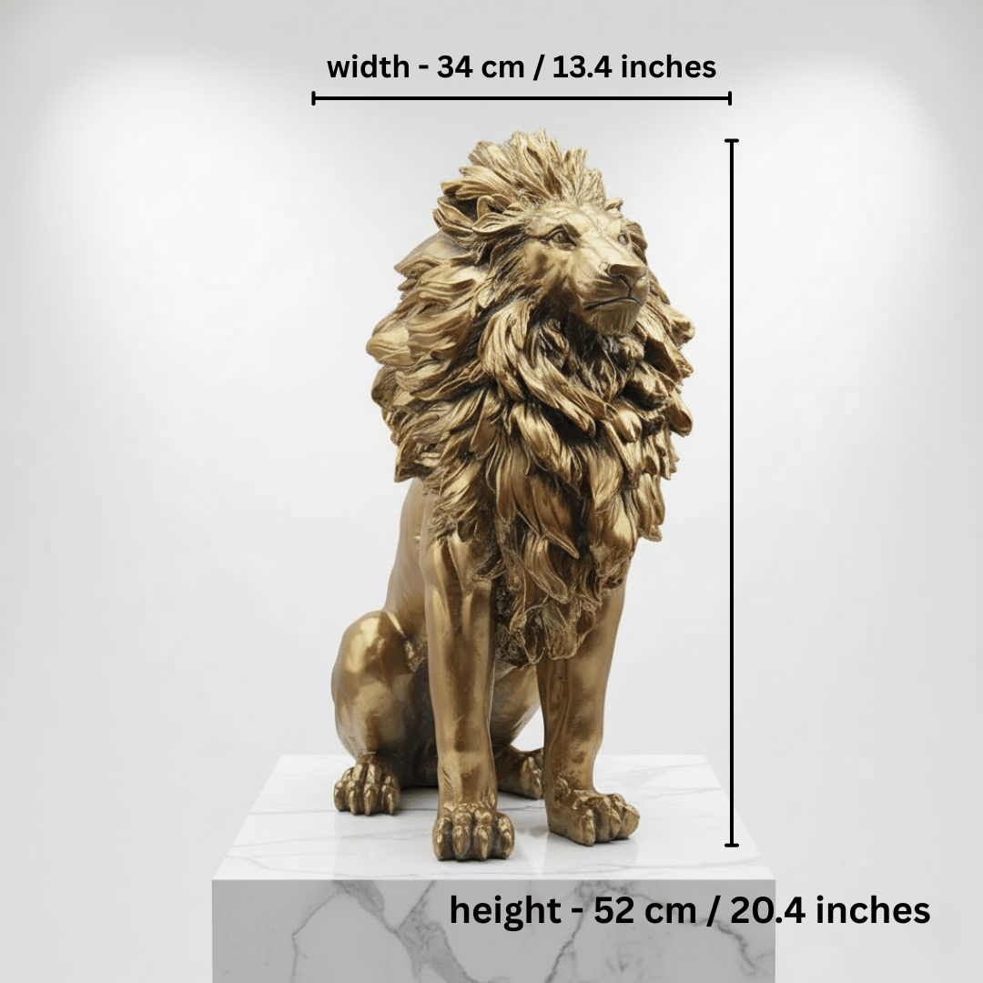 Majestic Gold Lion – Floor Sculpture