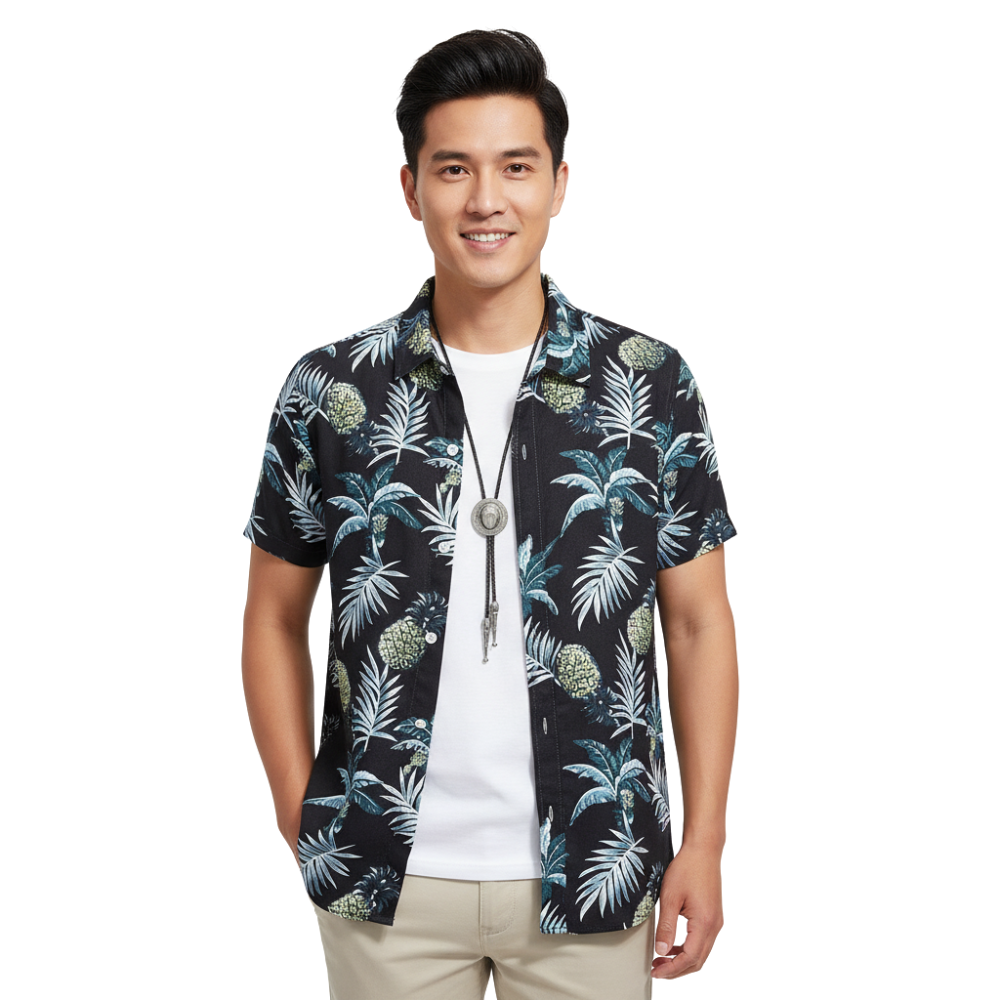 Tropical Breeze Camisa da Plaj per Umens