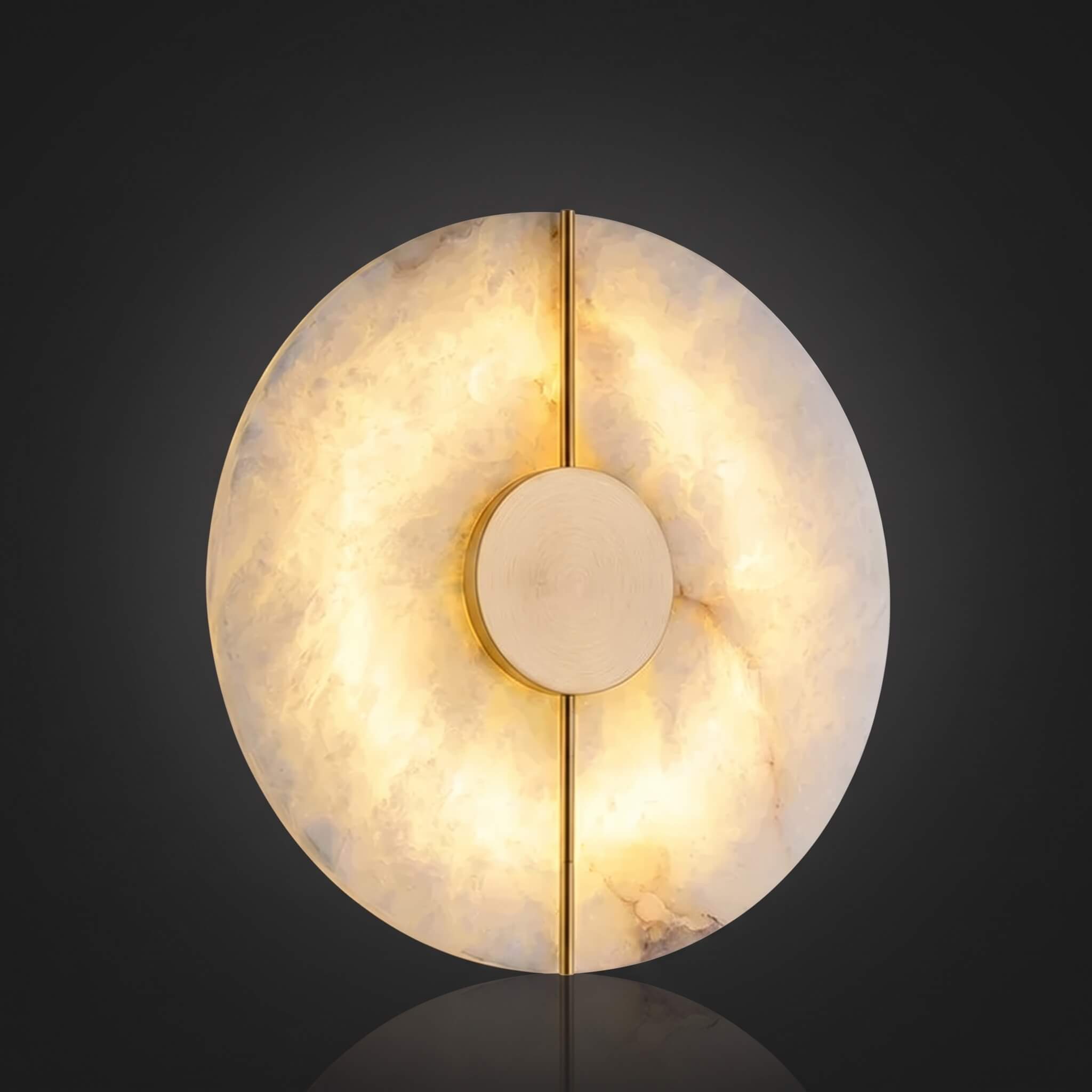 Round Alabaster Marble Wall Sconce