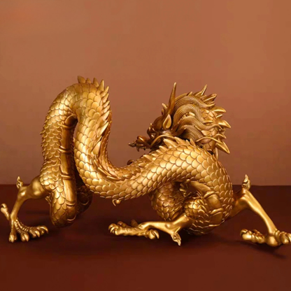 Dynasty™ Golden Bronze Dragon Sculpture