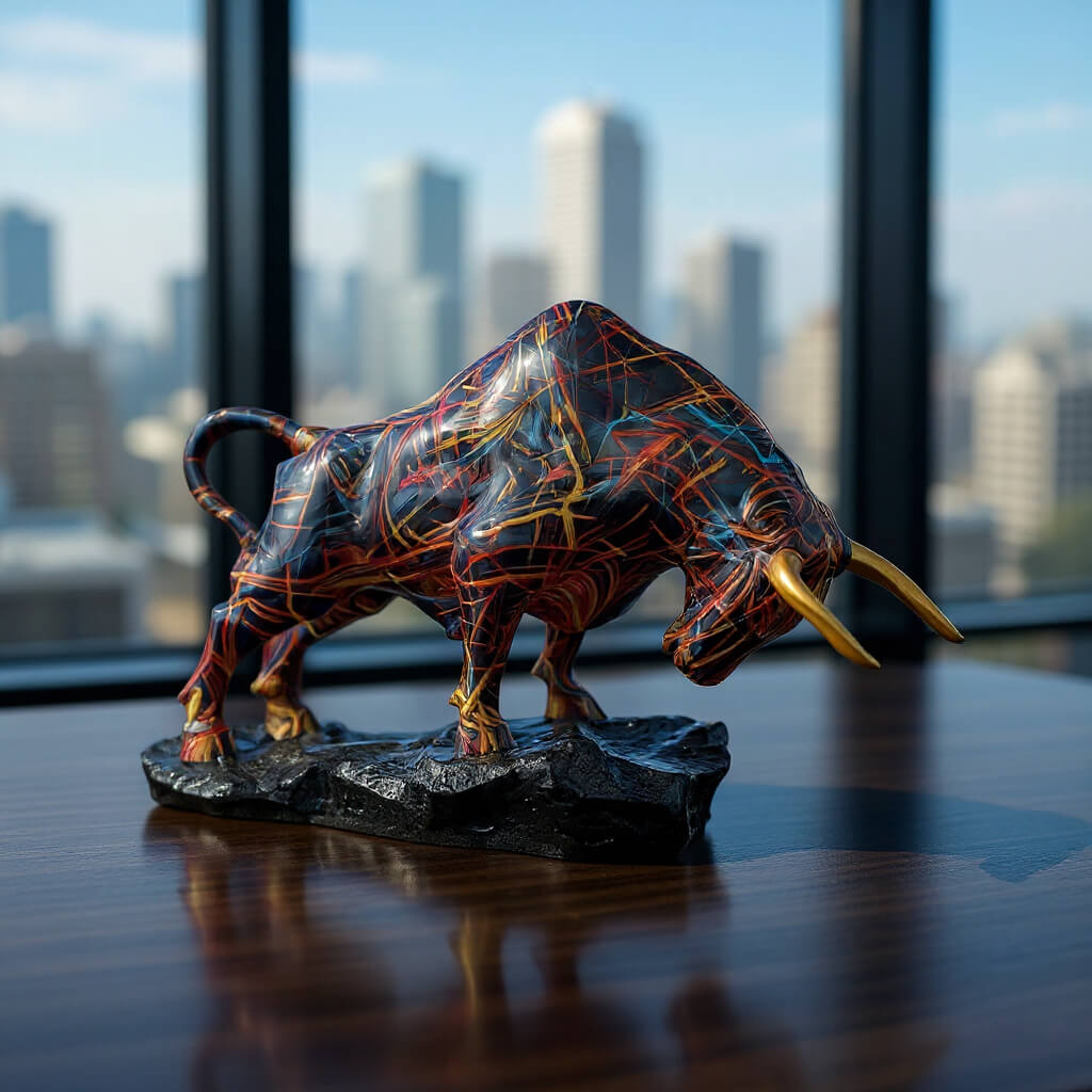 CHARGING BULL | Desk Sculpture