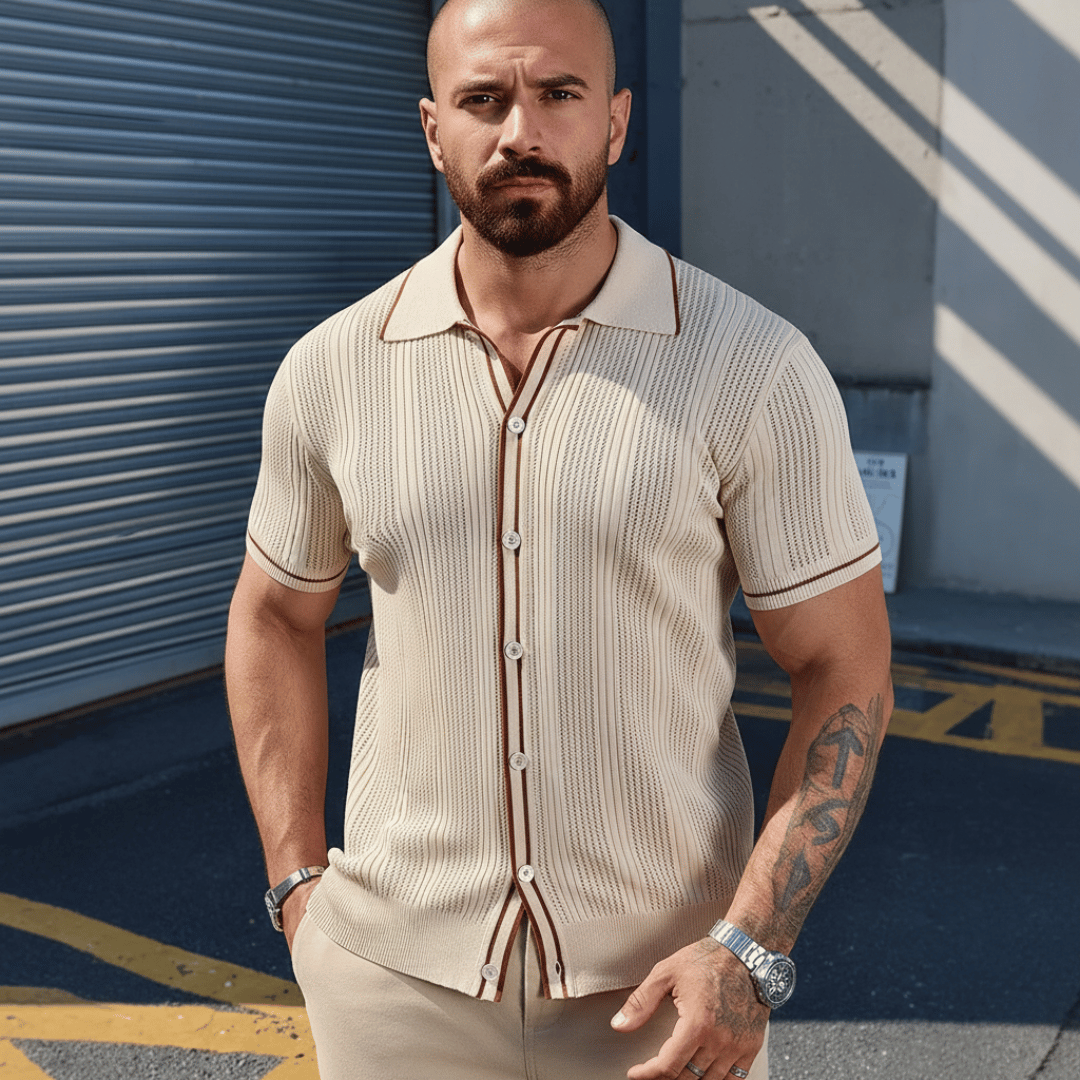 Continental Ribbed Knit Polo