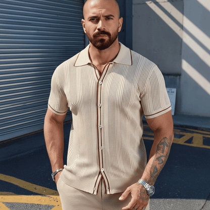 Continental Ribbed Knit Polo