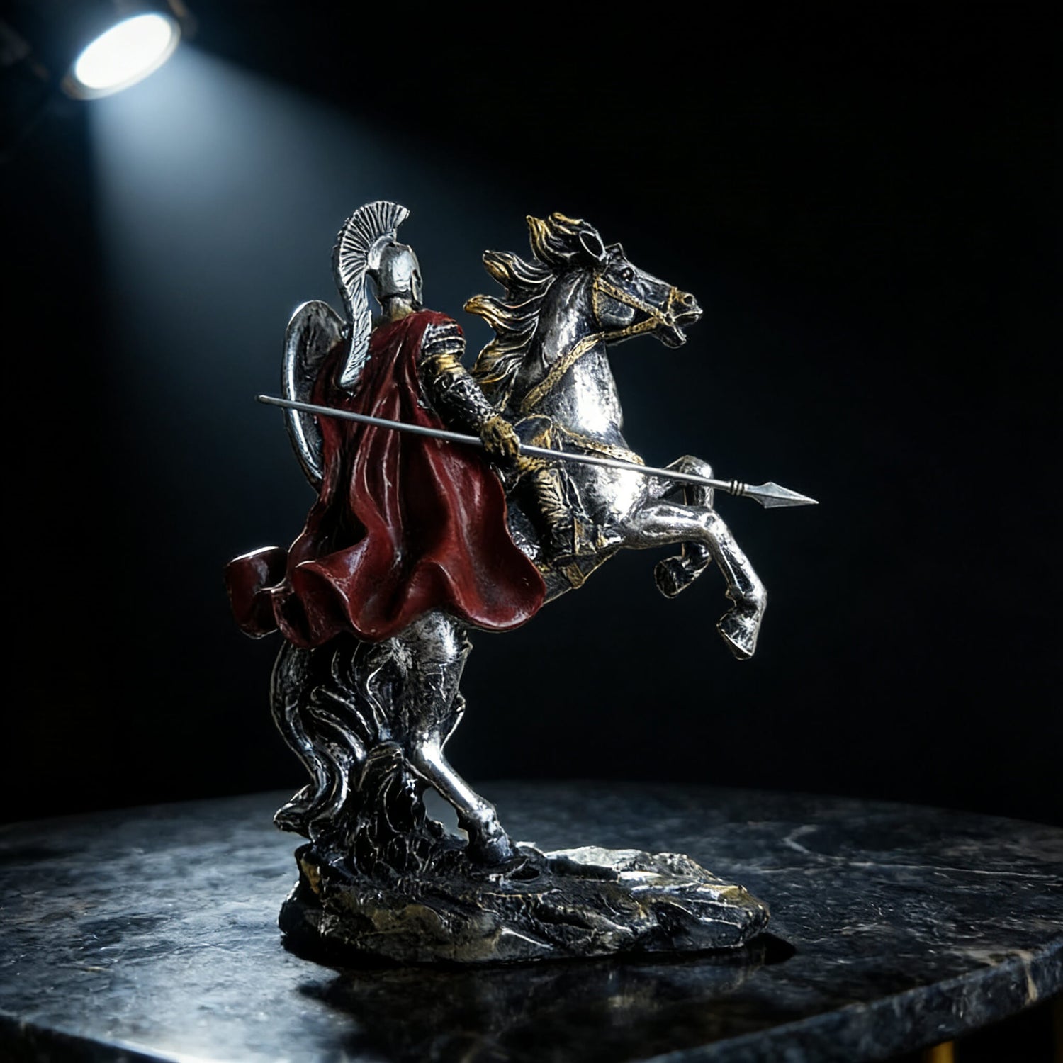 THE AGEMA Mounted Spartan Cavalry Sculpture · Hand-Finished Resin