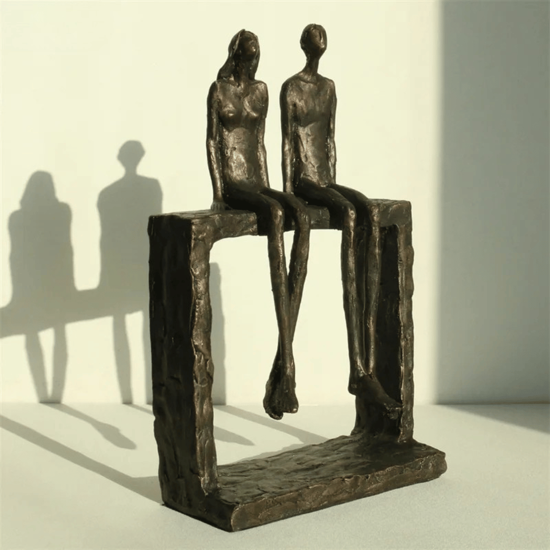 Eternal Bond - Retro Couple Sculpture