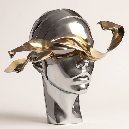 Silver Electroplated Flowing Portrait Sculpture