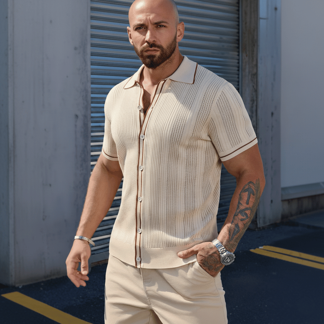 Continental Ribbed Knit Polo