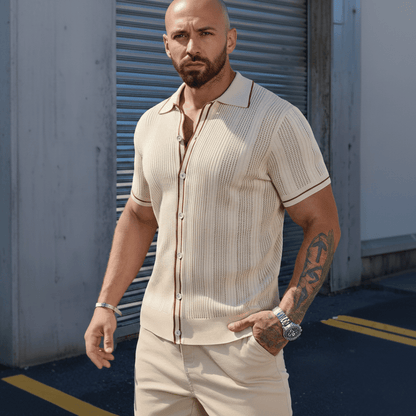 Continental Ribbed Knit Polo