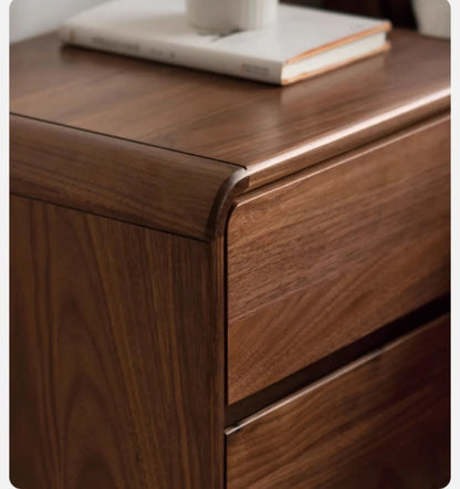 Nordic Walnut - Two-Drawer Nightstand in Solid Walnut
