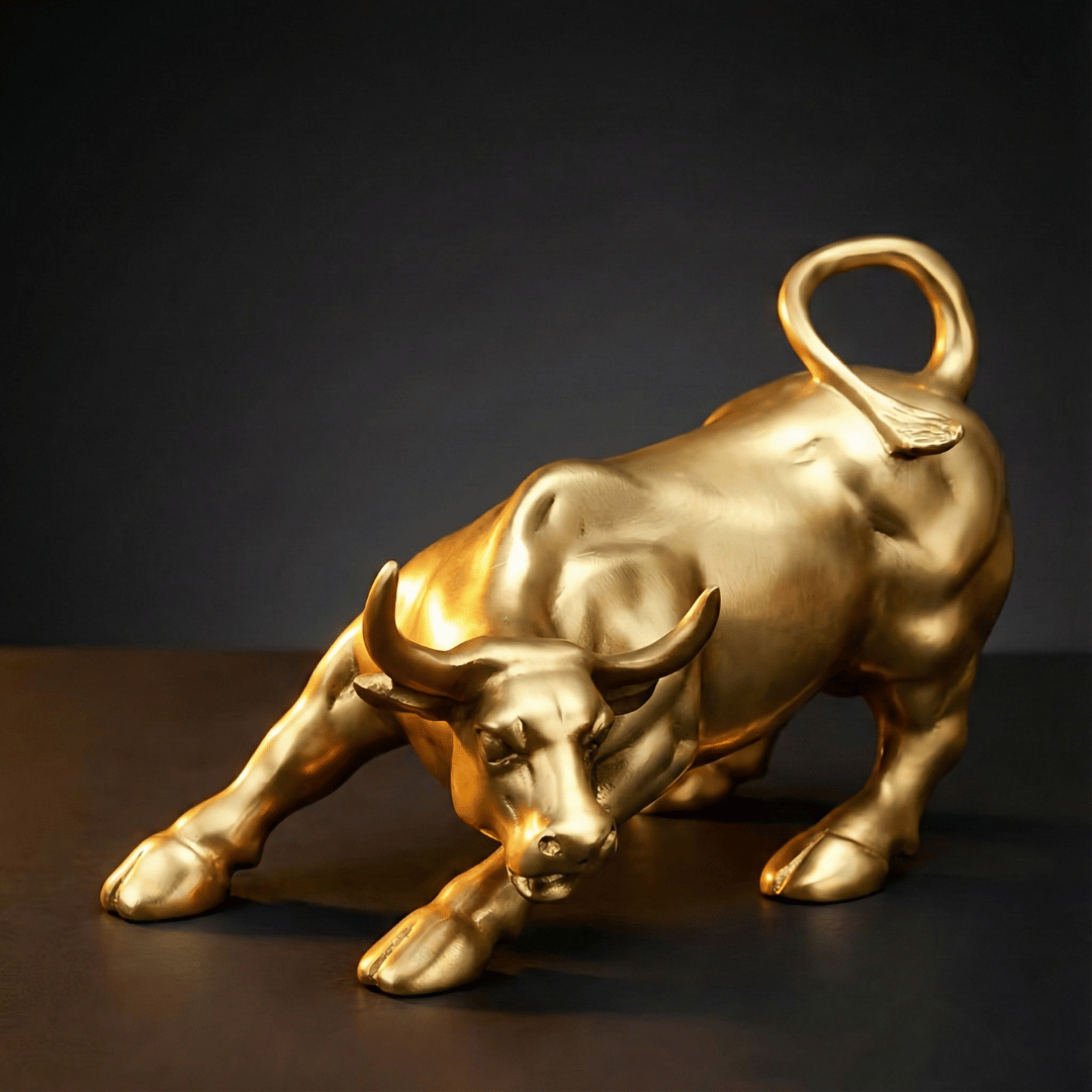 MARKET CHARGE | Brass Bull Sculpture