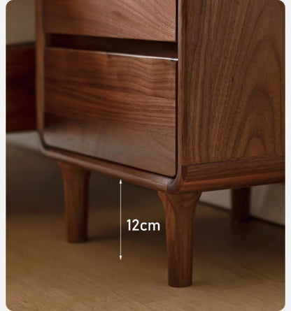 Nordic Walnut - Two-Drawer Nightstand in Solid Walnut