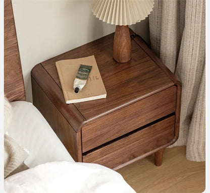 Nordic Walnut - Two-Drawer Nightstand in Solid Walnut