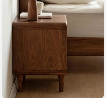 Nordic Walnut - Two-Drawer Nightstand in Solid Walnut