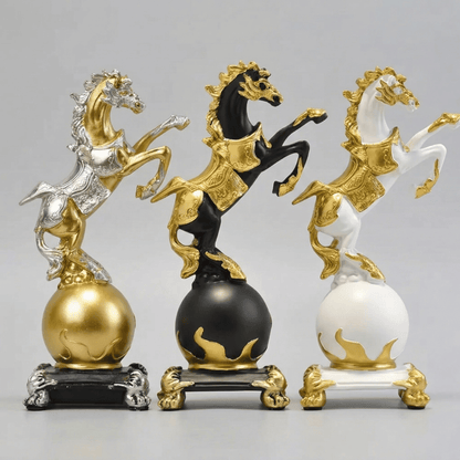 WORLD CONQUEROR | Rearing Horse Globe Sculpture