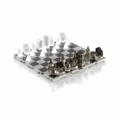 Geometric Crystal Chess Set Display