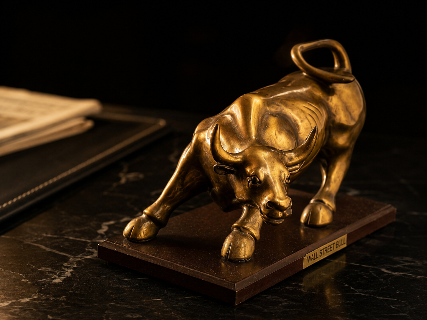 Wall Street Bull Schreibtischstatue : Symbol für Stärke und Wohlstand