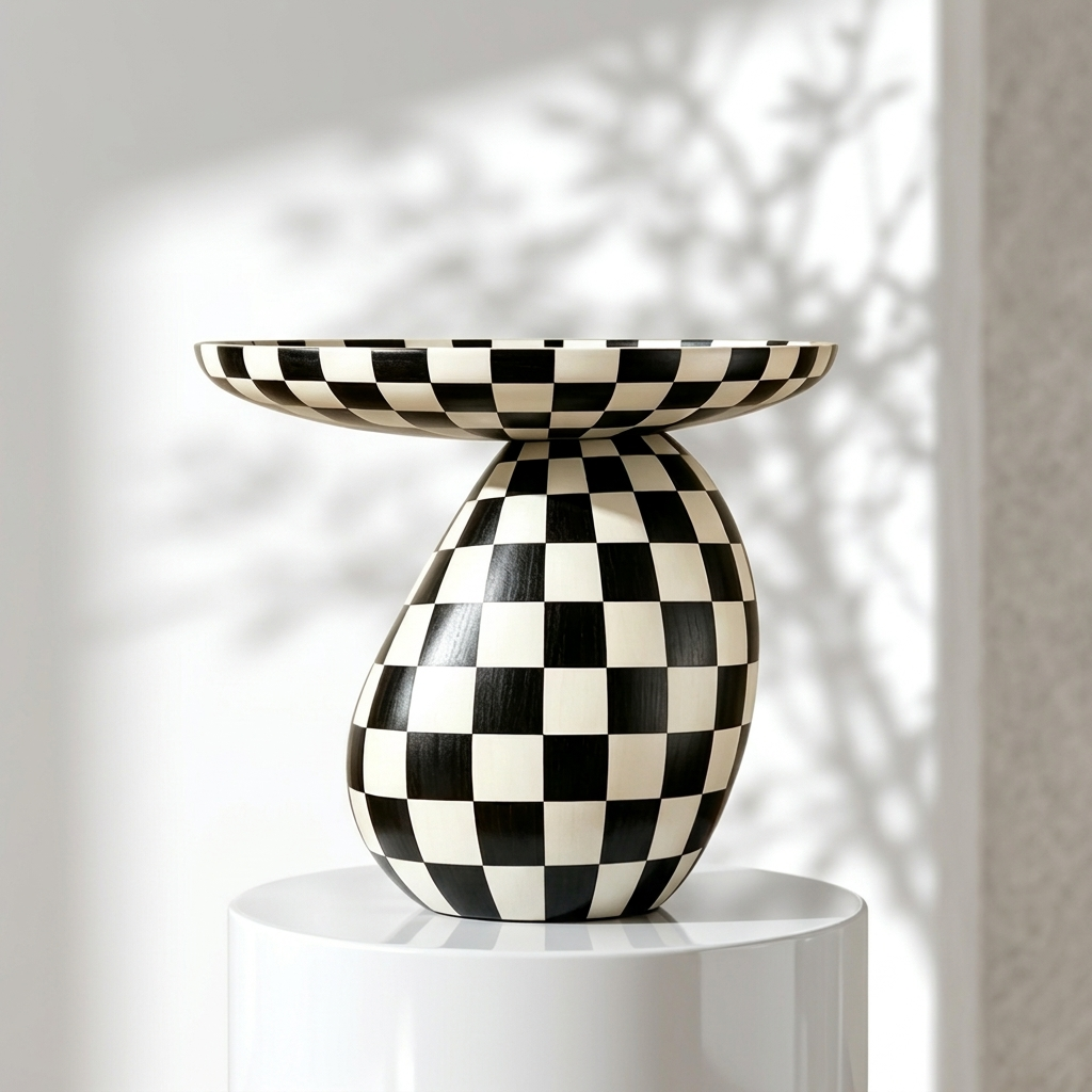 Checkered Resin Decorative Tray
