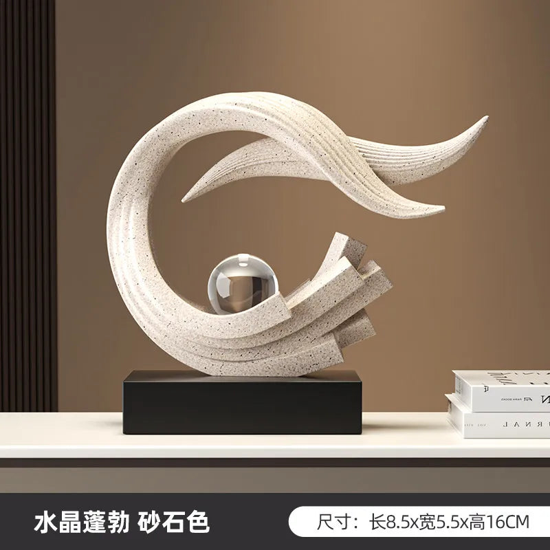 Swept Arc Resin Sculpture