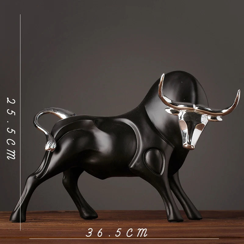 Obsidian Bull Sculpture