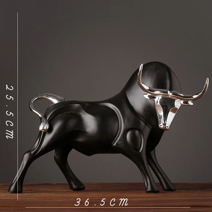 Obsidian Bull Sculpture