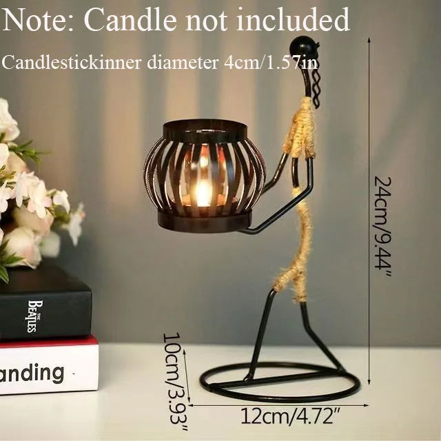 Abstract Figure Iron Candle Holder