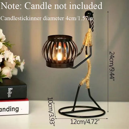 Abstract Figure Iron Candle Holder