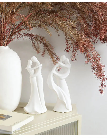 Nordic Pop Art Ceramic Couple Sculpture
