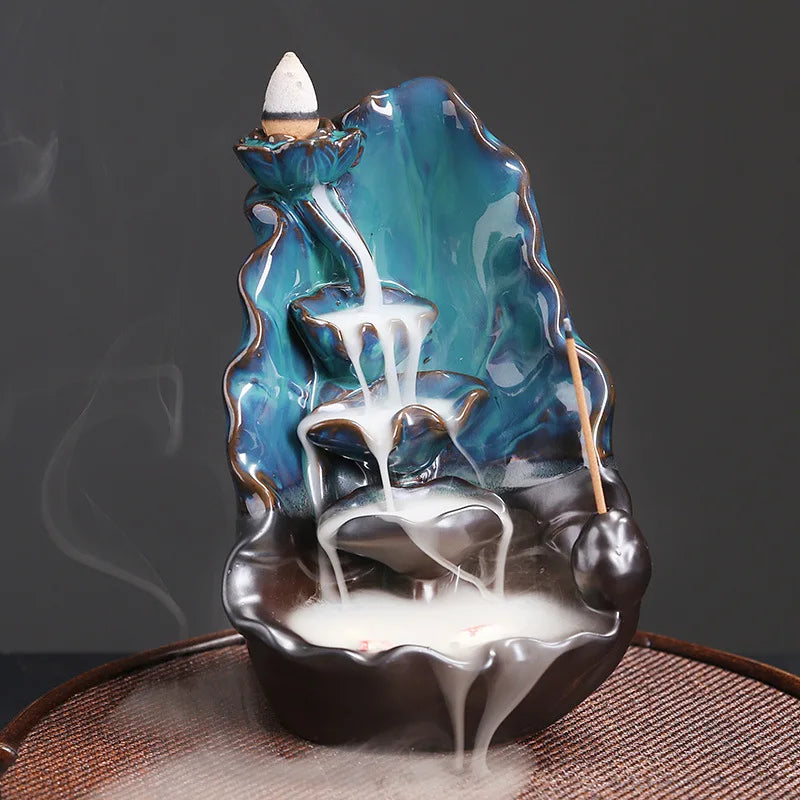 Lotus Bloom Incense Burner - Ceramic Backflow Design