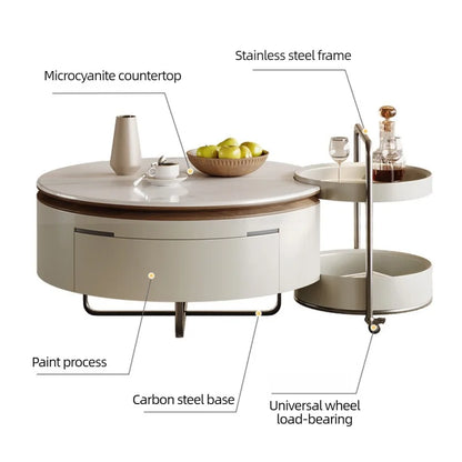 TABLE WITH ROTATING STORAGE DRAWERS | Italian Minimalist Design