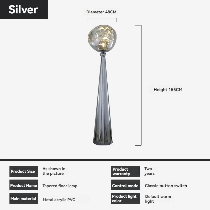 The Vulcan - Organic Form Floor Lamp with Smoke Gray Shade