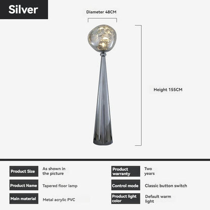 The Vulcan - Organic Form Floor Lamp with Smoke Gray Shade