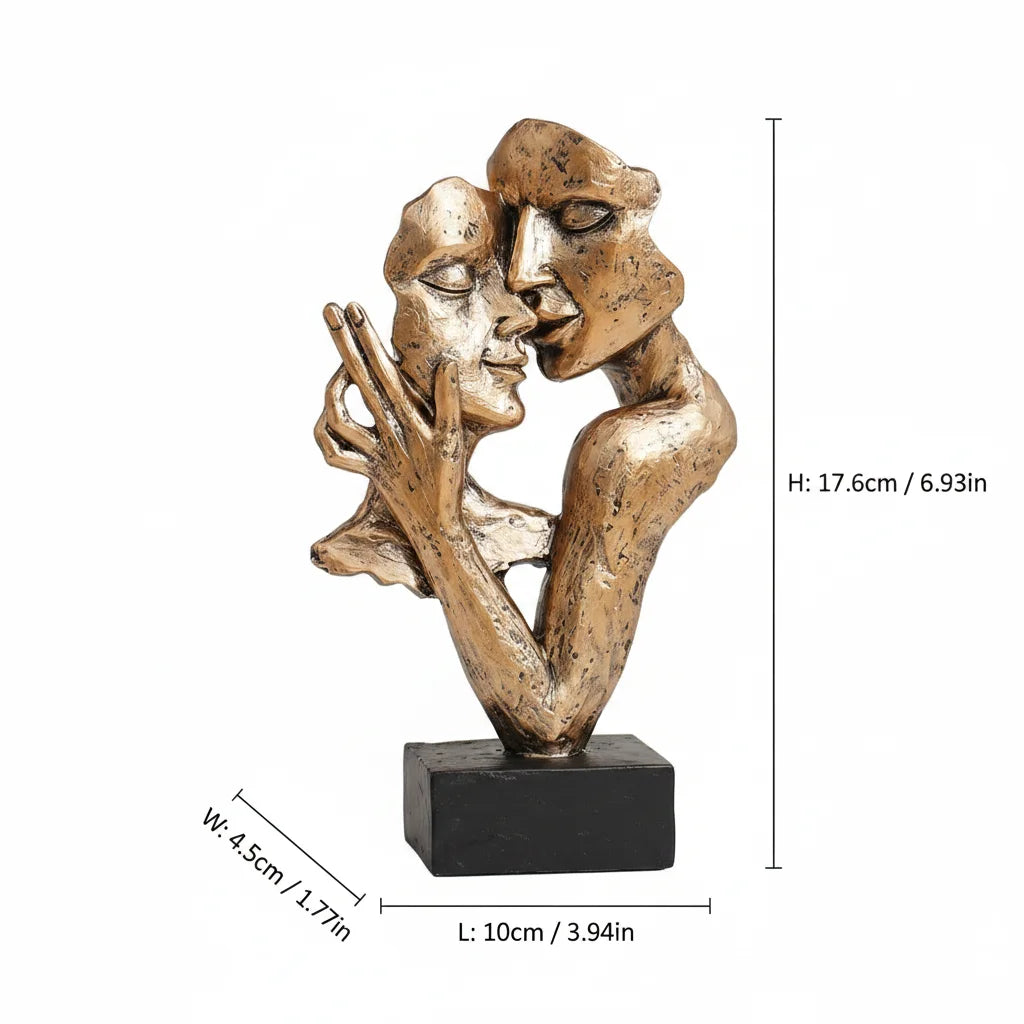 Vintage Bronze Embracing Couple Figurine