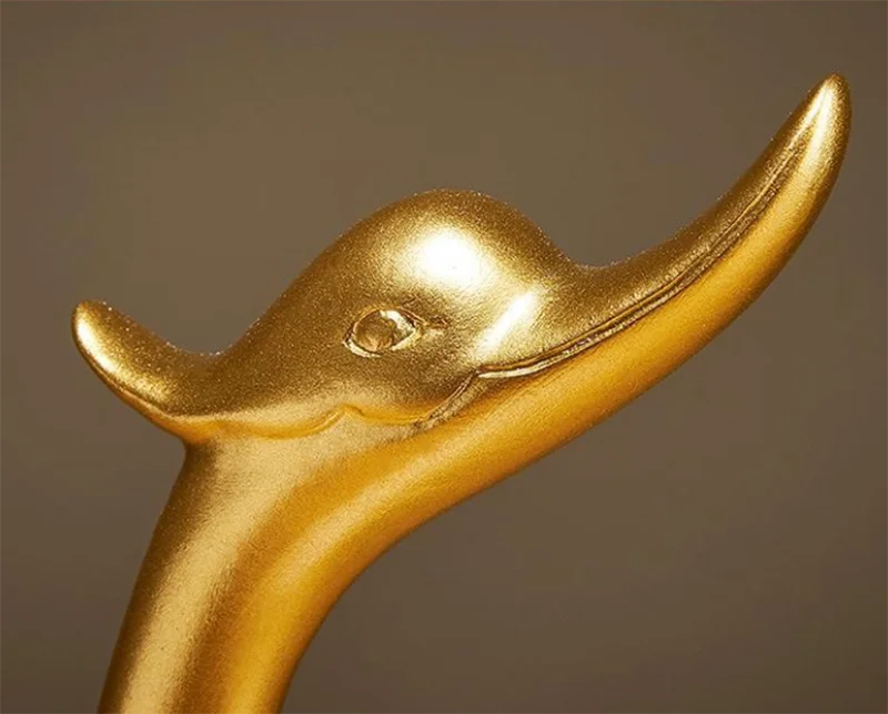 The Grace Pair - Geometric Swan Sculpture Set in Modern Resin