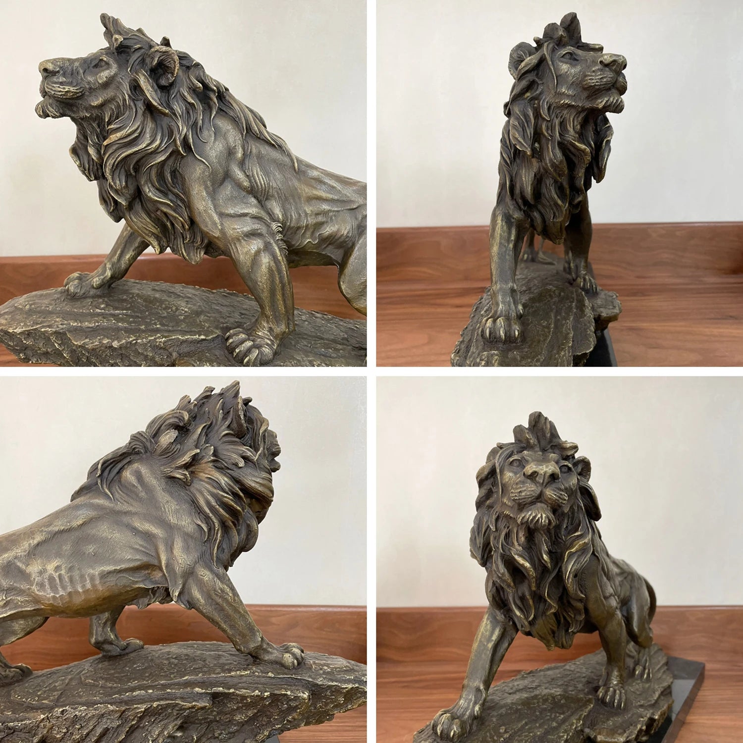 The Majesty - Bronze Lion Sculpture on Marble Base