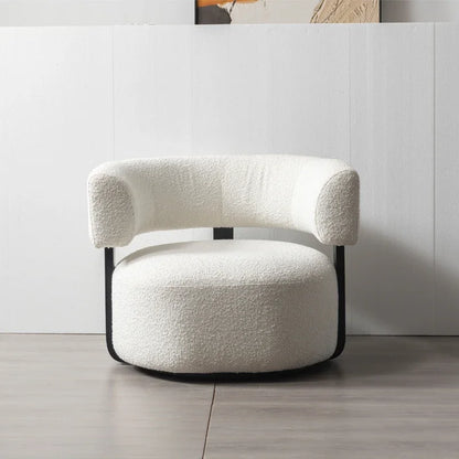 Curved Boucle Lounge Chair