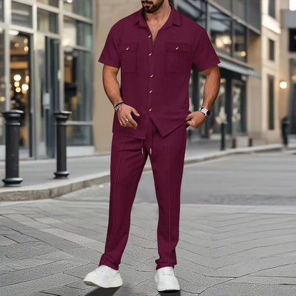 ButtonSet™ Linen-Look Shirt &amp; Pants