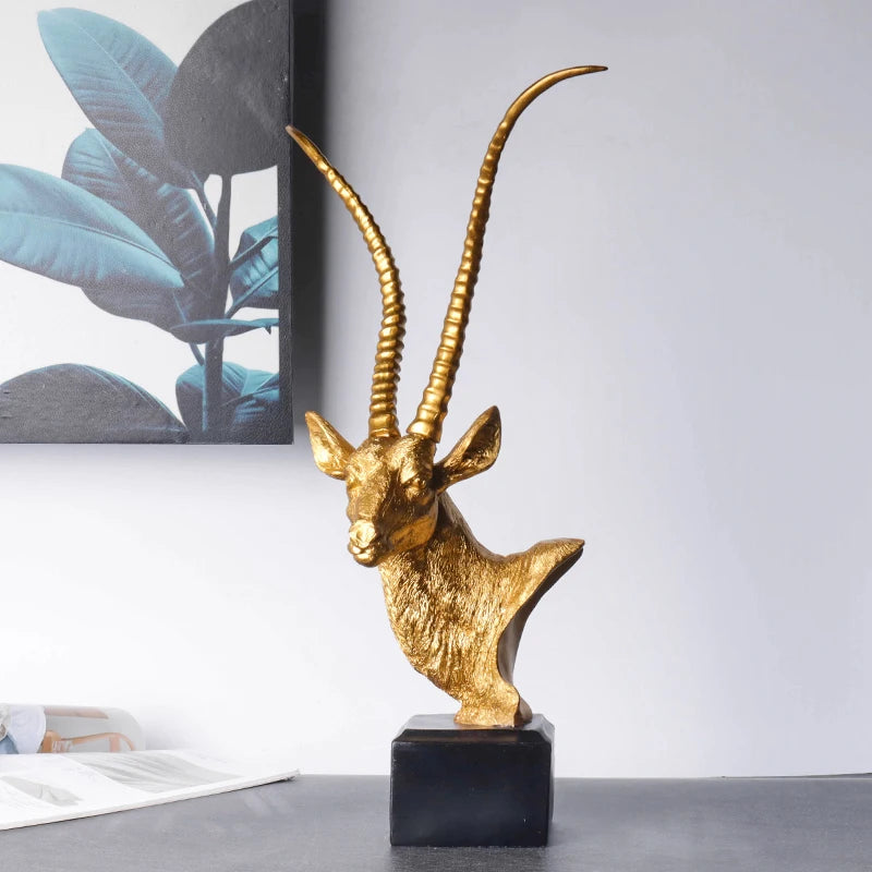 Antelope Head Bust Sculpture