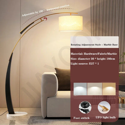 Arc Floor Lamp – Black and Gold Bow