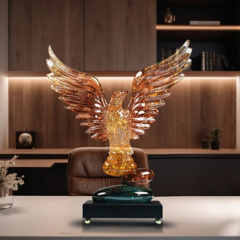 Transparent Resin Eagle Sculpture