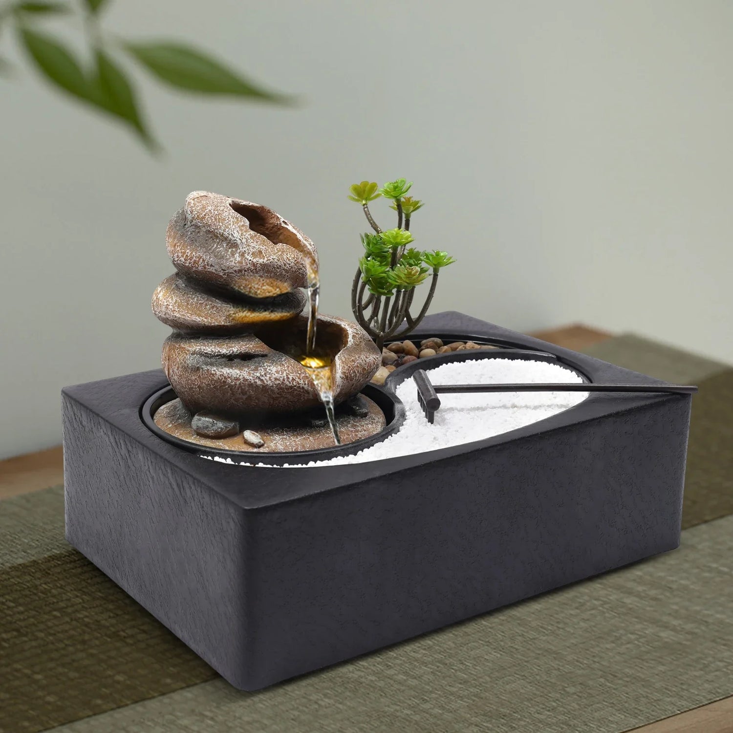 ZenCascade™ LED Tabletop Water Fountain