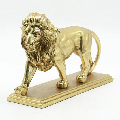 Golden Lion Resin Sculpture