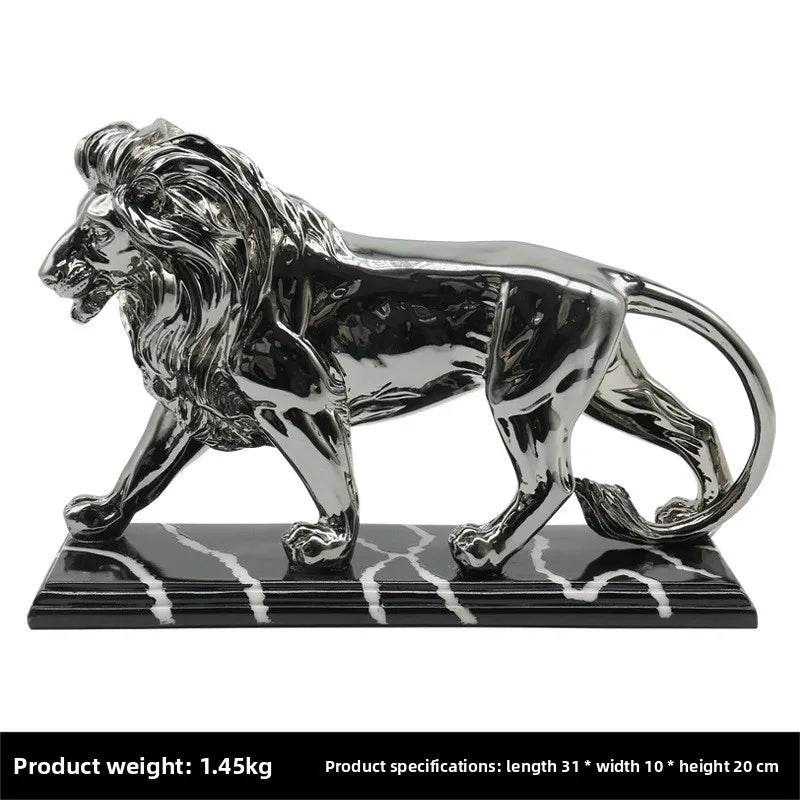 Golden Lion Resin Sculpture